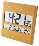 Světle hnědé módní rádiem řízené digitální hodiny JVD RH111 (na zeď i stolní)