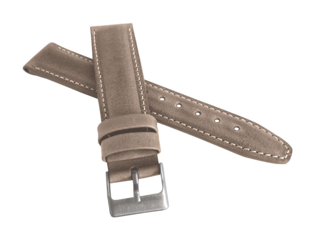 Polstrovaný béžový prošitý řemínek LAVVU CLASSIC z luxusní kůže Top Grain - 20mm LSKUF20