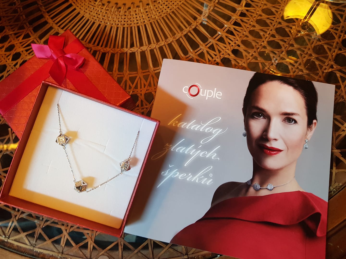 Klenoty Budín  Zlatý náhrdelník Kostka - COUPLE ve žlutém zlatě s broušenými kubickými zirkony 585/1000 6640033