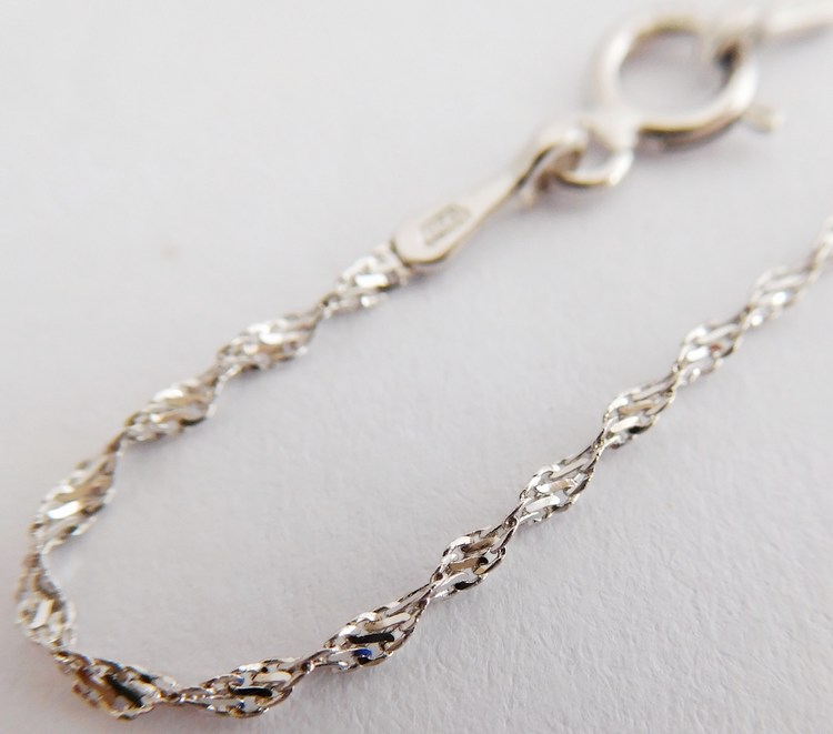 Klenoty Budín Dámský točený zlatý řetízek z bílého zlata 585/1,40gr 40cm HK6193