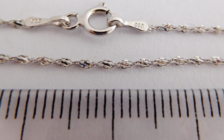 Klenoty Budín Dámský točený zlatý řetízek z bílého zlata 585/1,40gr 40cm HK6193