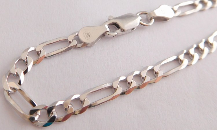 Klenoty Budín Pánský mohutný stříbrný rhodiovaný řetěz (řetízek) 50cm FIGARO šíře 3,5mm 925/1000 8,30gr 030239000040