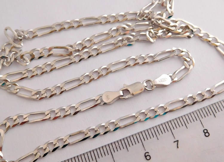 Klenoty Budín Pánský mohutný stříbrný rhodiovaný řetěz (řetízek) 50cm FIGARO šíře 3,5mm 925/1000 8,30gr 030239000040