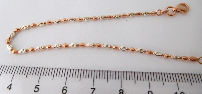 Klenoty Budín Moderní stříbrný řetízek rhodiovaný s růžovým zlacením v délce 45 cm/4,89gr 0305273