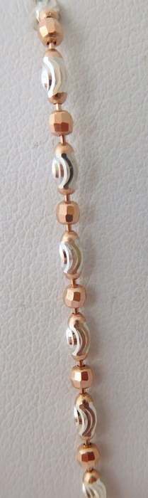 Klenoty Budín Moderní stříbrný řetízek rhodiovaný s růžovým zlacením v délce 50 cm/5,50 gr 0305273