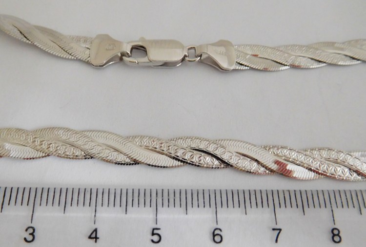 Klenoty Budín Stříbrný pletený masivní náramek - rhodiovaný 20cm 6,14gr 0304256