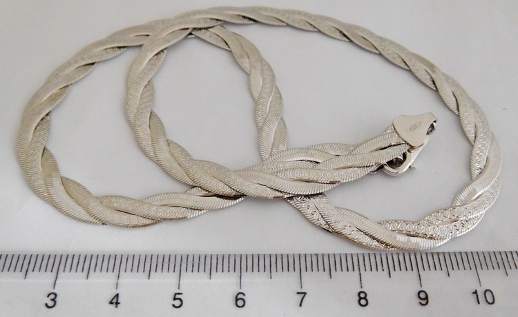 Klenoty Budín Stříbrný pletený masivní náramek - rhodiovaný 20cm 6,14gr 0304256