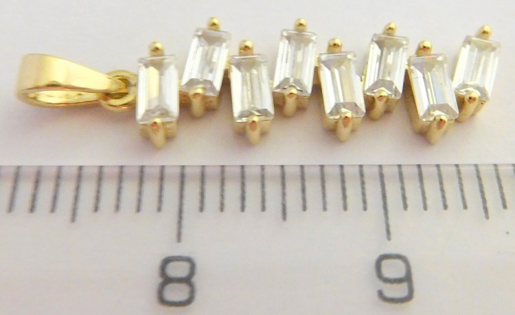 Klenoty Budín Zlatý přívěsek ze žlutého zlata se zirkony 585/1,35gr HK3028