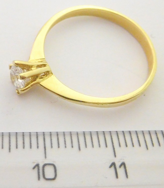 Klenoty Budín Zásnubní zlatý prsten s centrálním zirkonem 585/1,79gr vel. 54 H1063