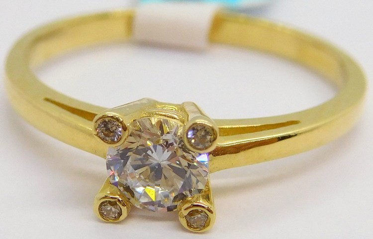 Klenoty Budín Krásný mohutný zásnubní zlatý prsten se zirkonem 585/1,97gr vel. 54 HK1003