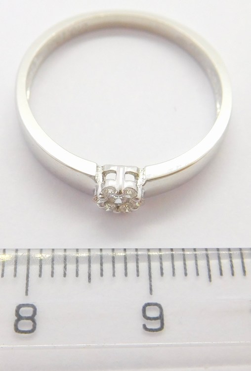 Klenoty Budín Diamantový zásnubní zlatý prsten z bílého zlata vel. 57 585/2,00gr 7ks x 0,10CT HKD21