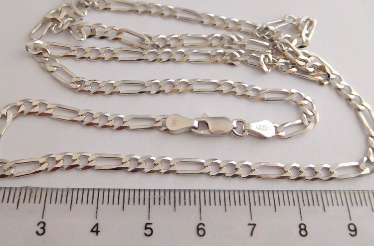 Klenoty Budín Pánský mohutný stříbrný rhodiovaný řetěz (řetízek) 60cm FIGARO šíře3,5mm 925/1000 10,05gr 030239000040