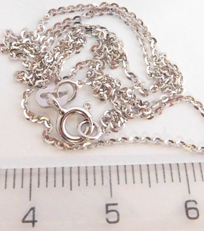 Klenoty Budín Zlatý přívěškový řetízek z bílého zlata ANKER 50cm 585/1,35gr 2890202