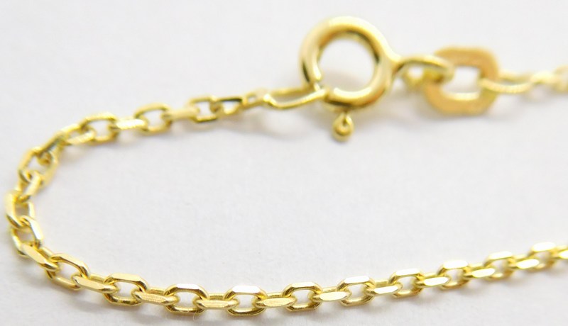 Klenoty Budín Pevný prodloužený přívěskový zlatý řetízek (očka) 585/2,74gr 55cm H6006