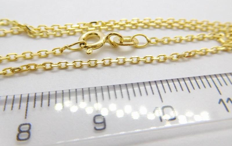 Klenoty Budín Pevný prodloužený přívěskový zlatý řetízek (očka) 585/2,74gr 55cm H6006