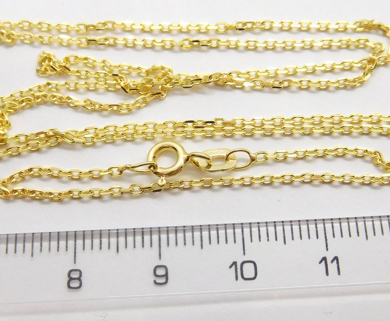 Klenoty Budín Pevný prodloužený přívěskový zlatý řetízek (očka) 585/2,74gr 55cm H6006