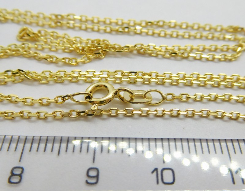 Klenoty Budín Pevný prodloužený přívěskový zlatý řetízek (očka) 585/2,74gr 55cm H6006