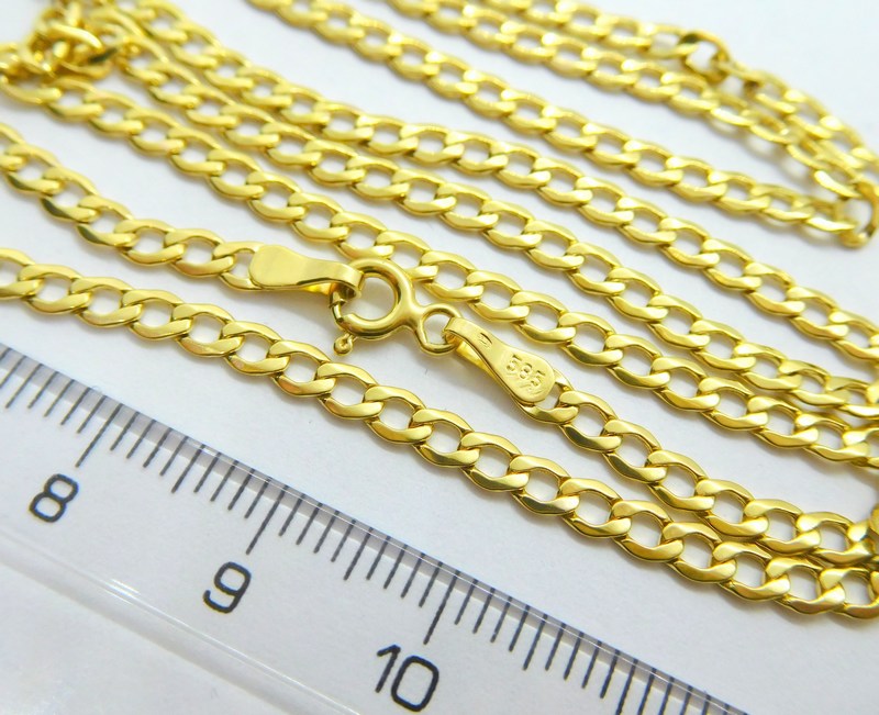 Klenoty Budín Mohutný prodloužený pánský zlatý řetěz (řetízek) PANCER 585/3,94gr 55cm HK6021