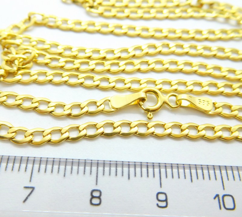 Klenoty Budín Mohutný prodloužený pánský zlatý řetěz (řetízek) PANCER 585/3,94gr 55cm HK6021