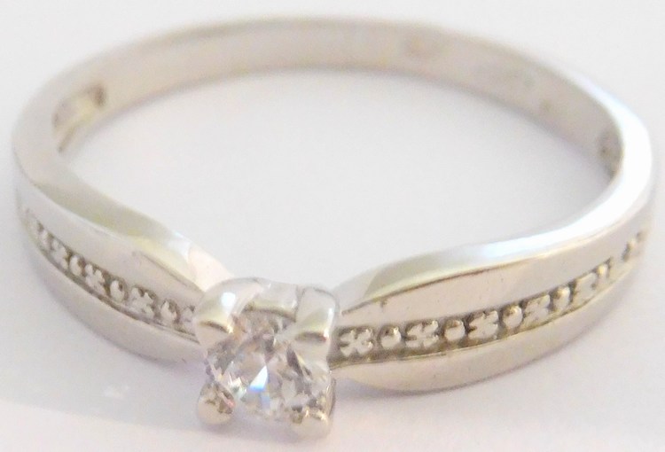 Klenoty Budín Zlatý zásnubní prsten z bílého zlata se zirkony 585/2,35gr vel. 54 HK1054