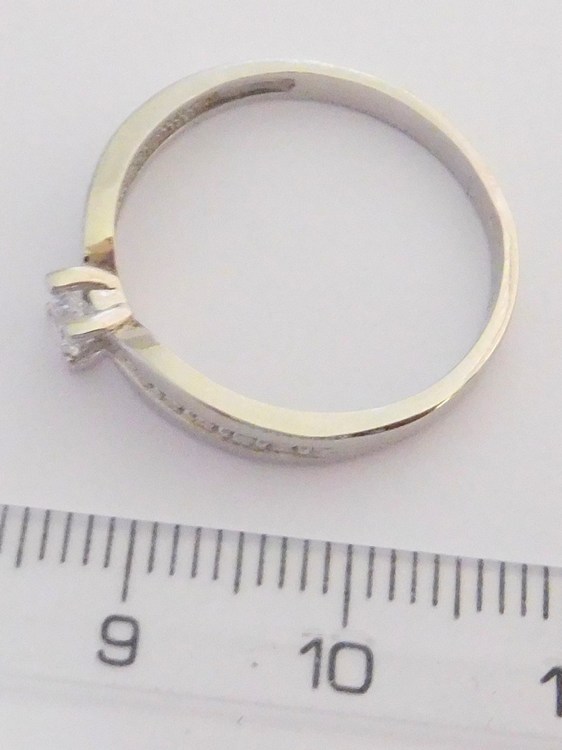 Klenoty Budín Zlatý zásnubní prsten z bílého zlata se zirkony 585/2,35gr vel. 54 HK1054