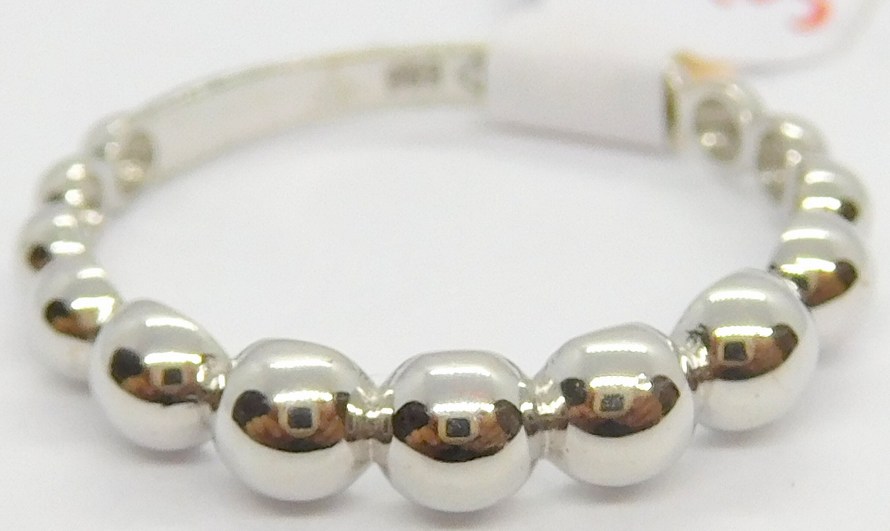 Klenoty Budín Dámský kuličkový zlatý prsten ze bílého zlata 585/1,00gr vel. 56 HK1222