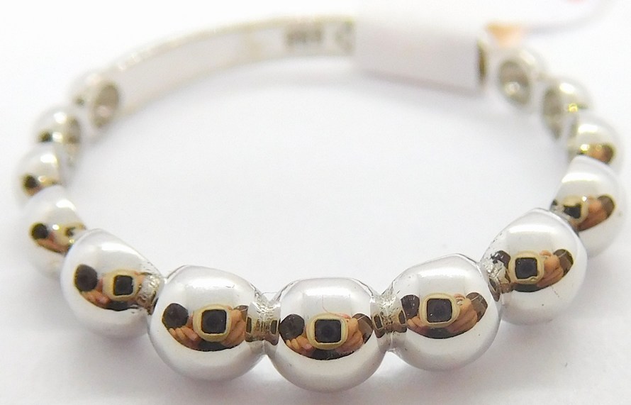 Klenoty Budín Dámský kuličkový zlatý prsten ze bílého zlata 585/1,00gr vel. 56 HK1222