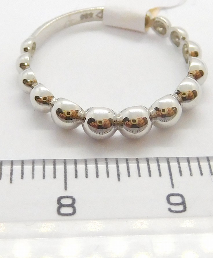 Klenoty Budín Dámský kuličkový zlatý prsten ze bílého zlata 585/1,00gr vel. 56 HK1222