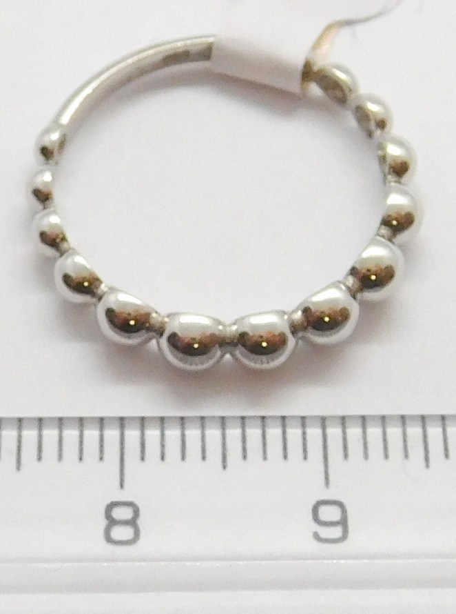 Klenoty Budín Dámský kuličkový zlatý prsten ze bílého zlata 585/1,00gr vel. 56 HK1222