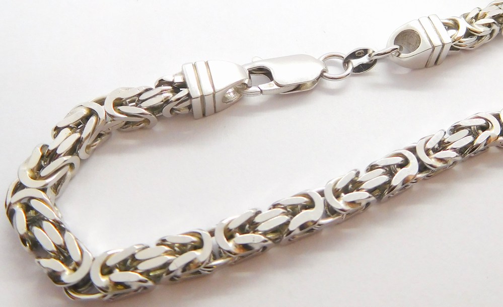 Klenoty Budín Mohutný pánský stříbrný rhodiovaný řetěz - královská vazba 50cm 925/1000 47,50gr 030364400024