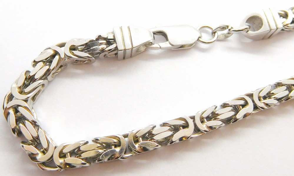 Klenoty Budín Mohutný pánský stříbrný rhodiovaný řetěz - královská vazba 50cm 925/1000 47,50gr 030364400024