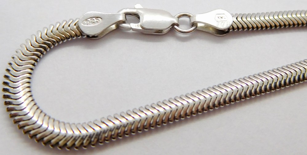 Klenoty Budín Dámský mohutný stříbrný rhodiovaný řetízek HÁDĚ 45cm 925/1000 8,64gr 030562800015