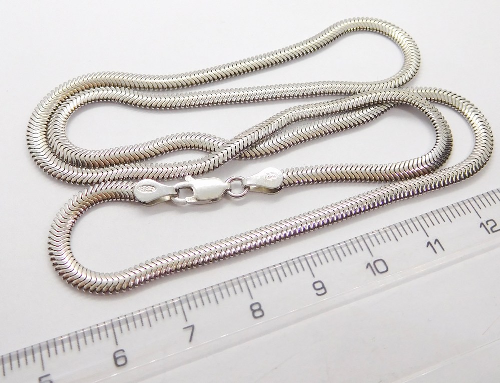 Klenoty Budín Dámský mohutný stříbrný rhodiovaný náramek HÁDĚ 18cm 925/1000 3,68gr 030562600017