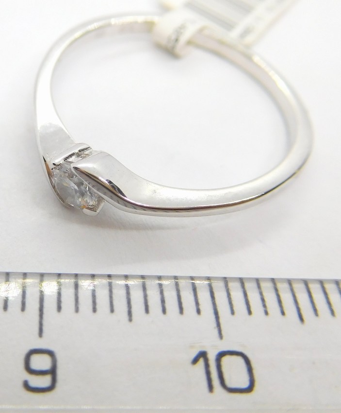 Klenoty Budín Zlatý zásnubní prsten z bílého zlata s velkým zirkonem 585/1,72gr vel.55 6864055