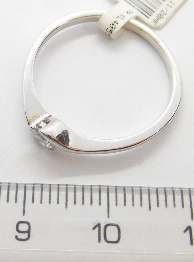 Klenoty Budín Zlatý zásnubní prsten z bílého zlata s velkým zirkonem 585/1,72gr vel.55 6864055