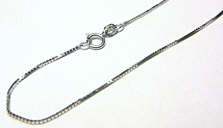 Klenoty Budín Dětský přívěskový řetízek z bílého zlata 36cm 585/1,26gr (kostičky) H817