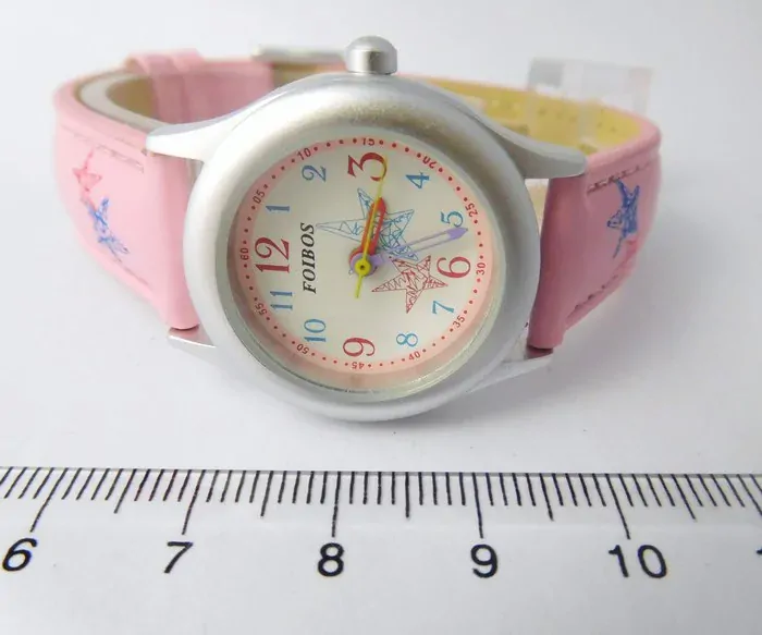 Foibos Růžové dívčí dětské hodinky Foibos CK1567.4 s barevnými motivy
