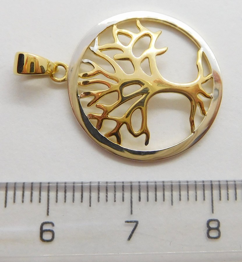 Klenoty Budín Zlatý přívěsek z bílého a žlutého zlata STROM ŽIVOTA 585/1,52gr H745