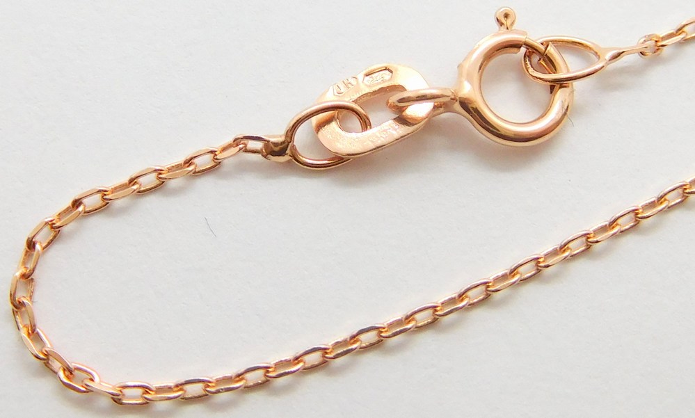 Klenoty Budín Dámský zlatý řetízek z růžového zlata 585/1,30gr 45cm HK6116