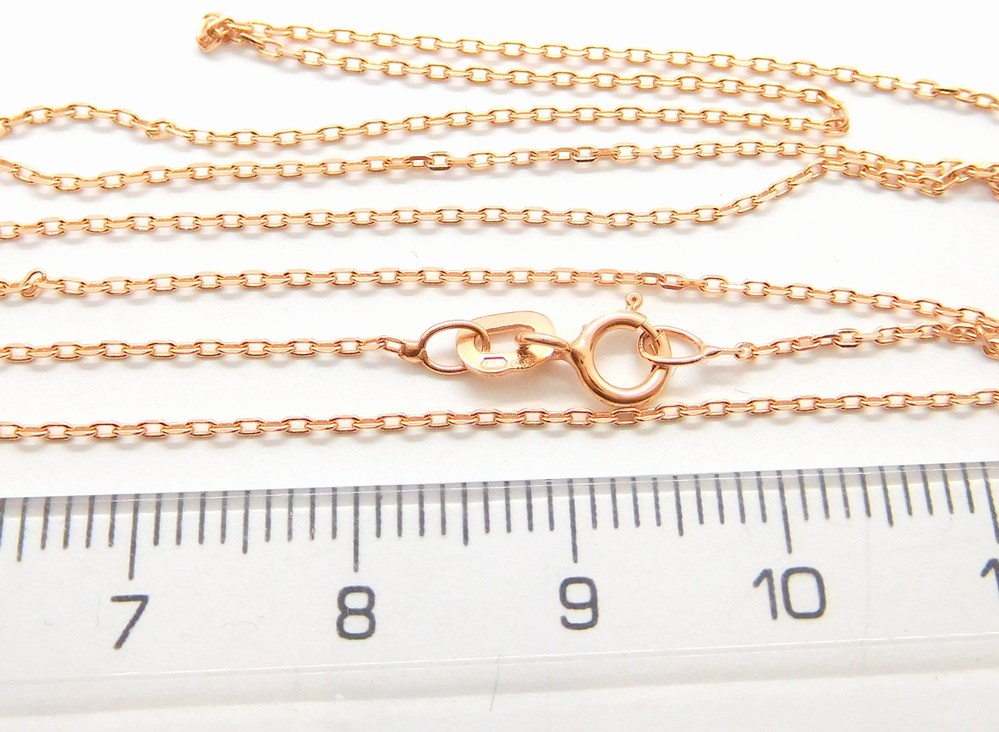 Klenoty Budín Dámský zlatý řetízek z růžového zlata 585/1,30gr 45cm HK6116