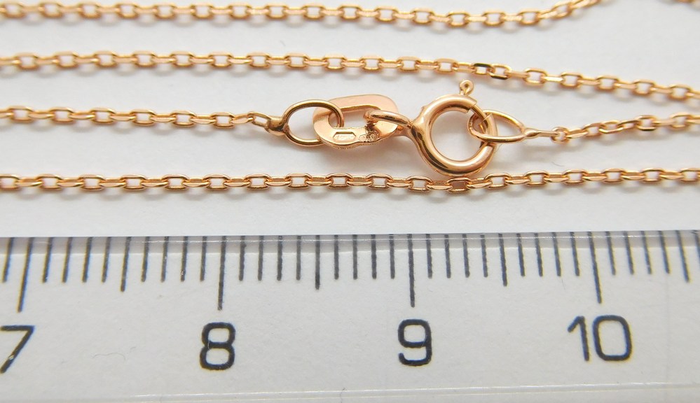 Klenoty Budín Dámský zlatý řetízek z růžového zlata 585/1,30gr 45cm HK6117