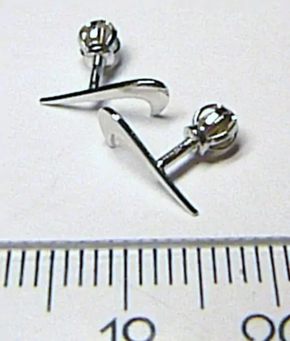 Klenoty Budín Zlaté pecičky - pecky náušnice bílé zlato tvar NIKE na šroubek 585/0,48gr 331041013