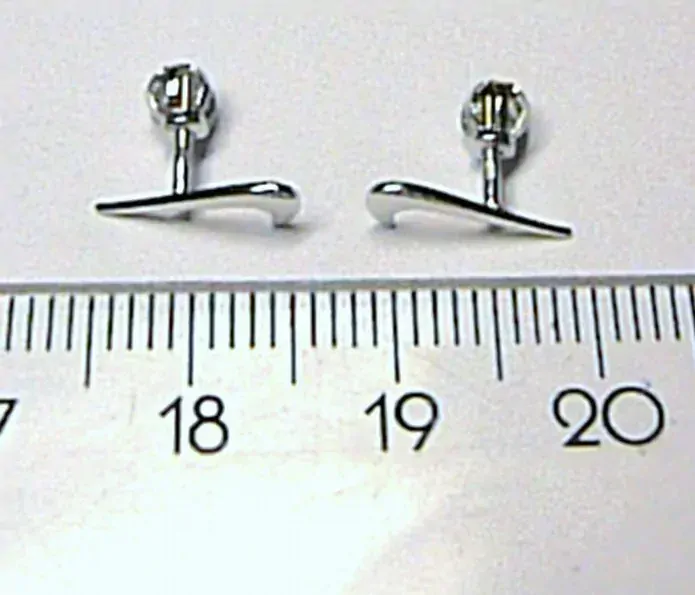 Klenoty Budín Zlaté pecičky - pecky náušnice bílé zlato tvar NIKE na šroubek 585/0,48gr 331041013