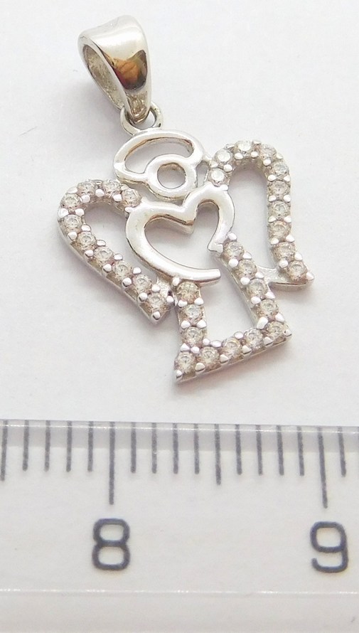 Klenoty Budín Zlatý přívěsek - zlatý andělíček posetý zirkony pro štěstí 585/1,05gr HK3120