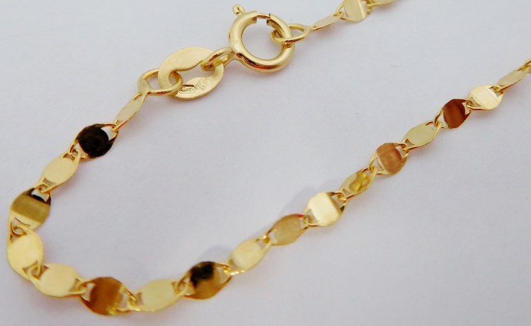 Klenoty Budín Dámský zlatý řetízek ze žlutého zlata (zrcátka) 42cm - 585/1,22gr HK6243