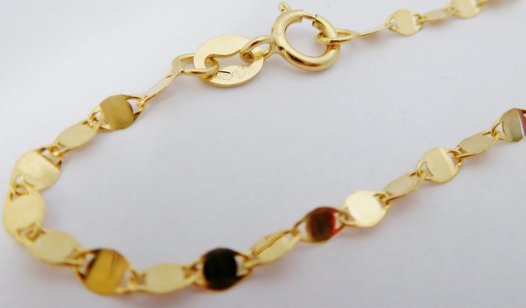 Klenoty Budín Dámský zlatý řetízek ze žlutého zlata (zrcátka) 42cm - 585/1,22gr HK6243