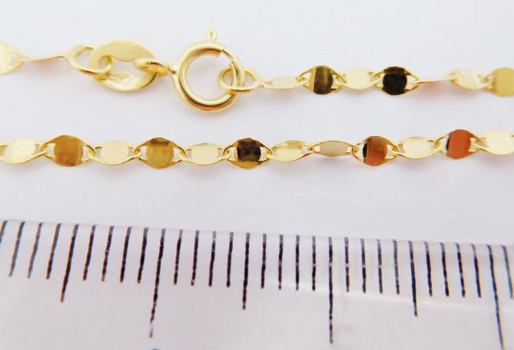 Klenoty Budín Dámský zlatý řetízek ze žlutého zlata (zrcátka) 42cm - 585/1,22gr HK6243