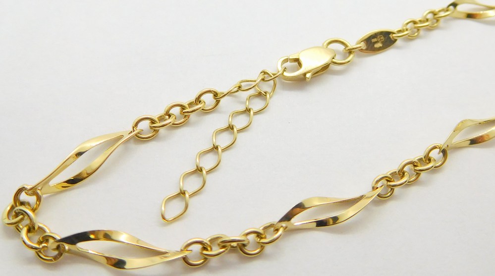 Klenoty Budín Dámský zlatý hladký náramek ze žlutého zlata 585/2,53gr 17+3cm HK7039