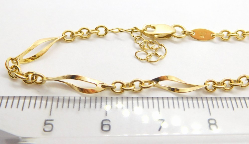 Klenoty Budín Dámský zlatý hladký náramek ze žlutého zlata 585/2,53gr 17+3cm HK7039