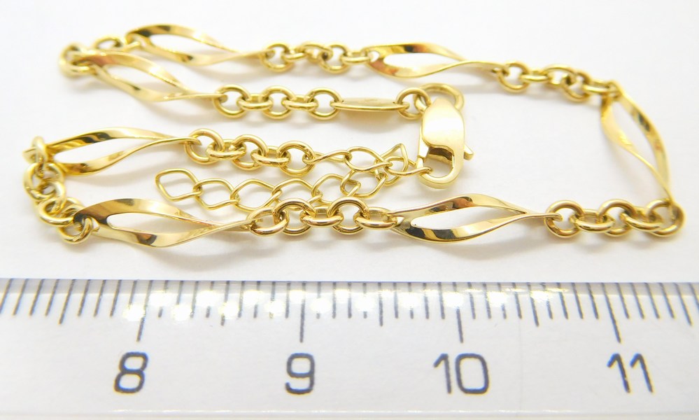 Klenoty Budín Dámský zlatý hladký náramek ze žlutého zlata 585/2,53gr 17+3cm HK7039